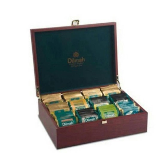 

Dilmah Luxury Tea Set Wooden Box L Teh Kotak Kayu Isi 120 pcs Import