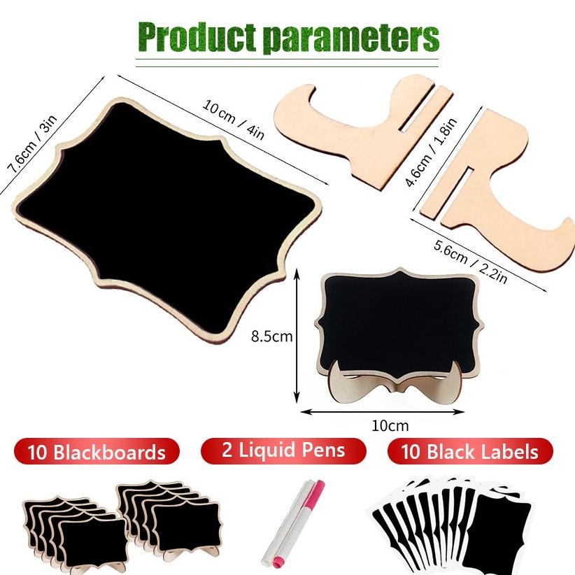 

SPECIAL SET 10PCS Papan Tulis Kapur Kecil / Mini Chalkboard / Papan Kapur Menu Cafe / Papan RESERVED in-137