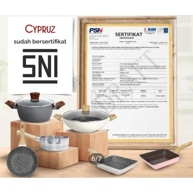 Cypruz Fry Pan Marble Anti Lengket Sauce Pan Fry Wok Panci Induksi