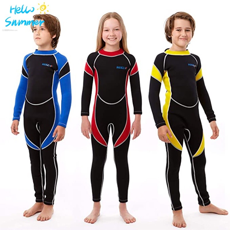 Pakaian Selam Selancar Neoprene 2.5Mm Baju Renang Memancing Bawah Air Anak-anak Pakaian Selam untuk 