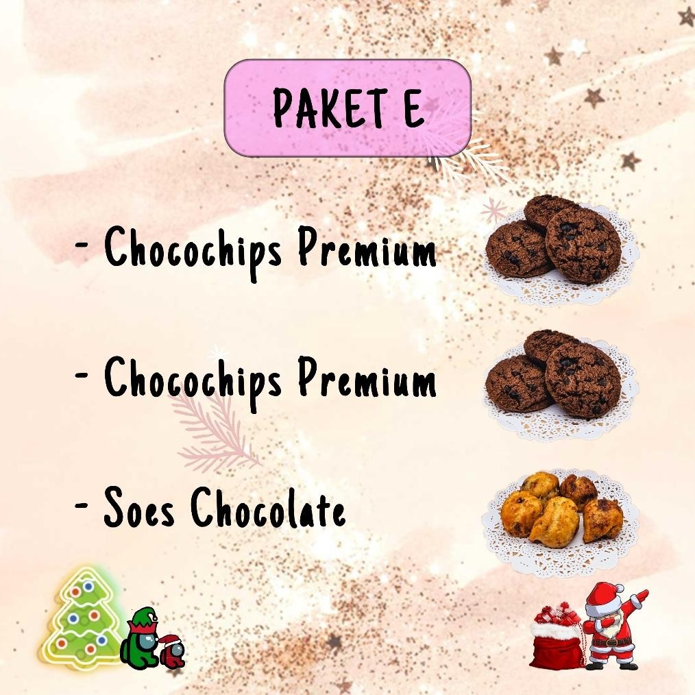 

BISACOD Hampers Parcel Natal 2024 Cookies Kue Kering Choco Chips, Gem Rose, Soes Chocolate 3 Jar 600ml / Hampers Merry Christmas bas-12