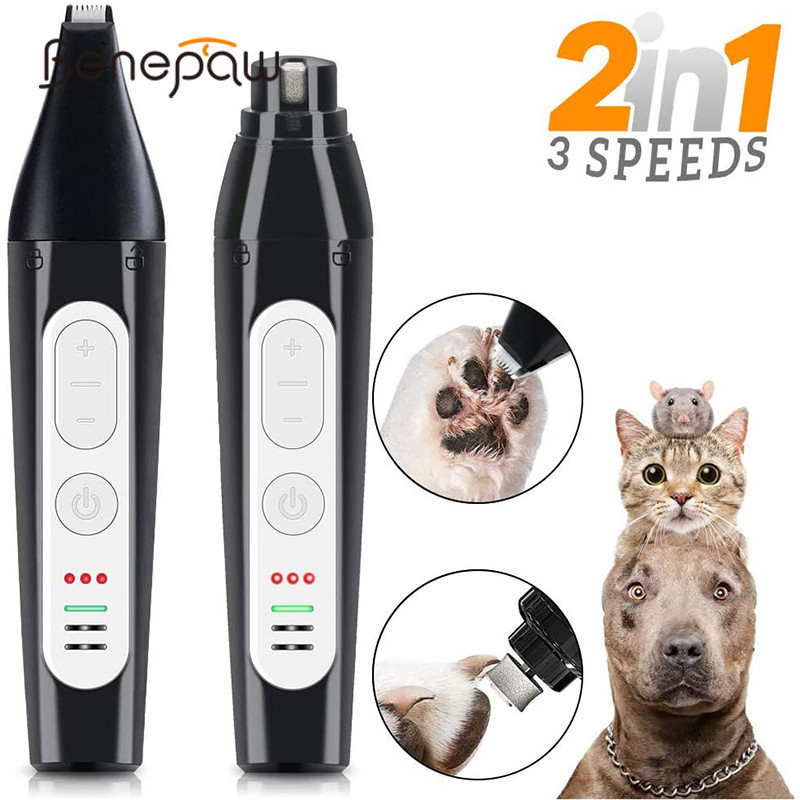 Benepaw Multifungsi Rambut Pemangkas Rambut Penggiling Kuku 2 Dalam 1 USB Rechargeable 3 Speed Cukup
