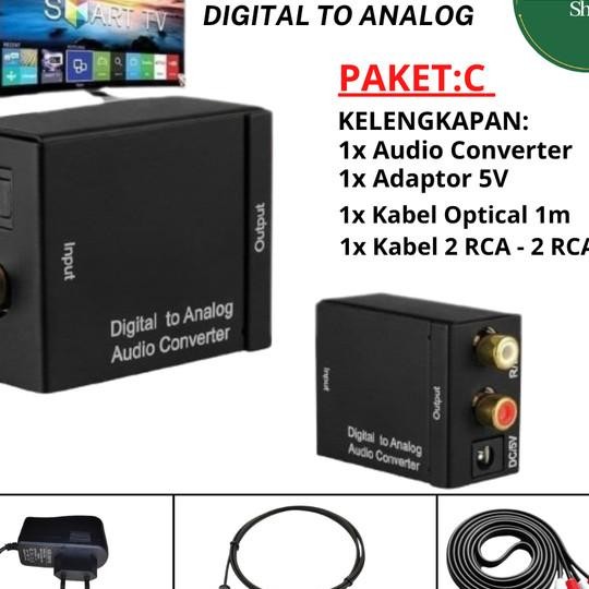 Digital To Analog Audio Converter + Kabel Audio Optical Toslink
