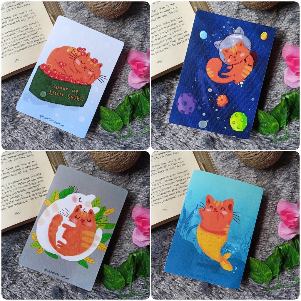 

MINI ARTPRINT Kucing Lucu | Mermaid Cat | Sushi Cat | Hugging Cat | Cat Astronot by Candies