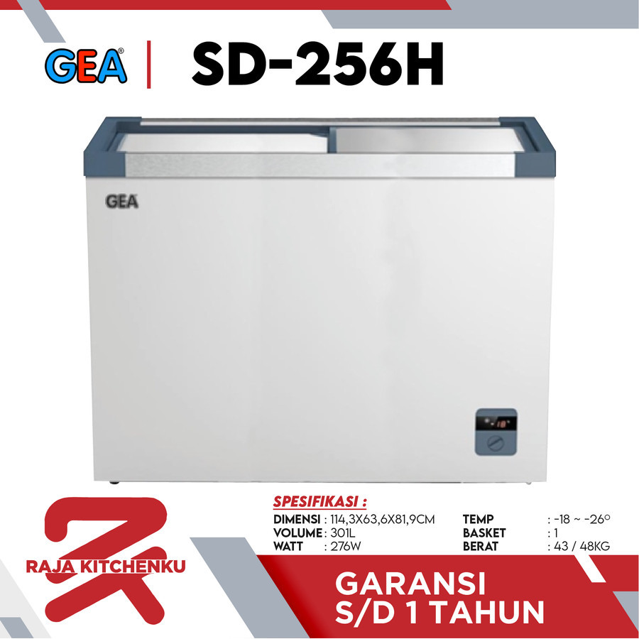 New GEA sliding glass Freezer SD-256H/ SD256H /SD 256H
