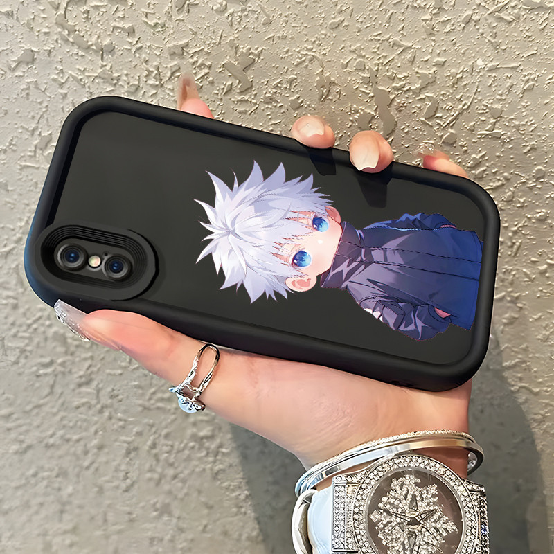 Casing Hp Untuk iPhone X Xr Xs Max Case Casing pola pria berbulu putih Cesing Silikon lunak Kasing b