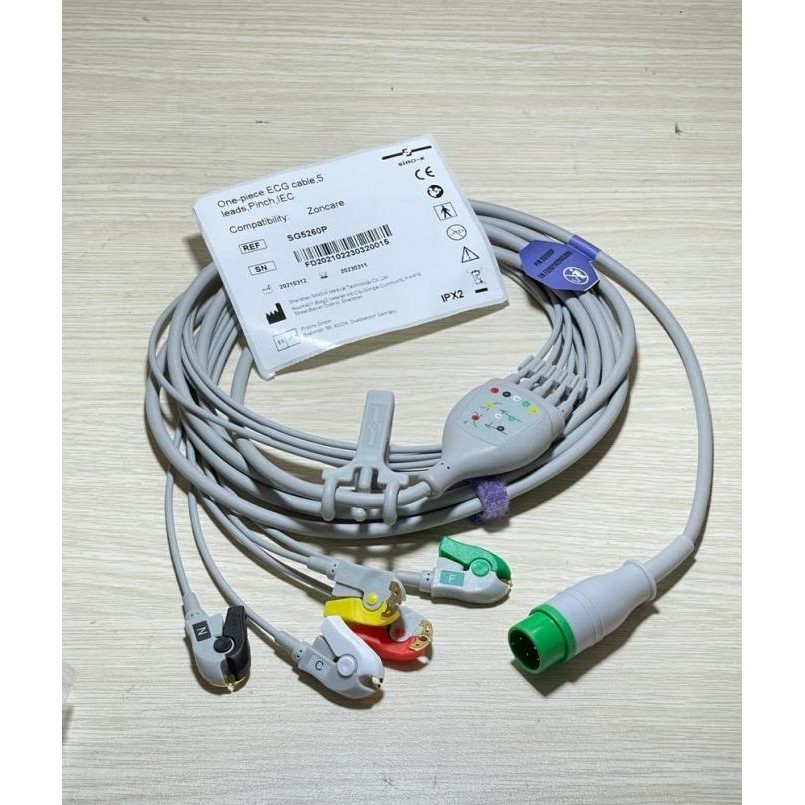 [ Mgd ] Kabel Ekg Zoncare 6 Pin 5 Lead Pinch