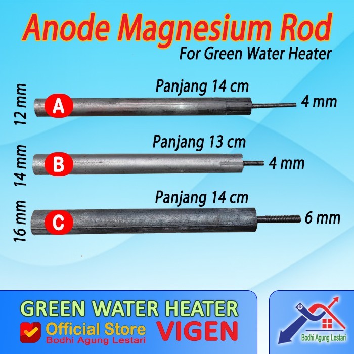 Terlaris Anode Magnesium Rod untuk water heater Vigen SALE