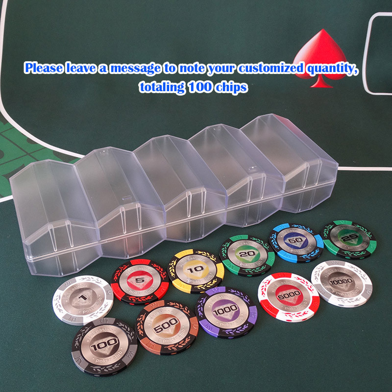 100 Buah 1 Kotak Texas Hold'em Chip Koin Permainan Koin 40Mm Chip Tanah Liat 14G Koin Mahjong Besi |