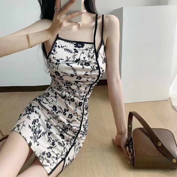 Women's French Sexy Fashionable Light Mature Wind Dress/Floral slip dress
