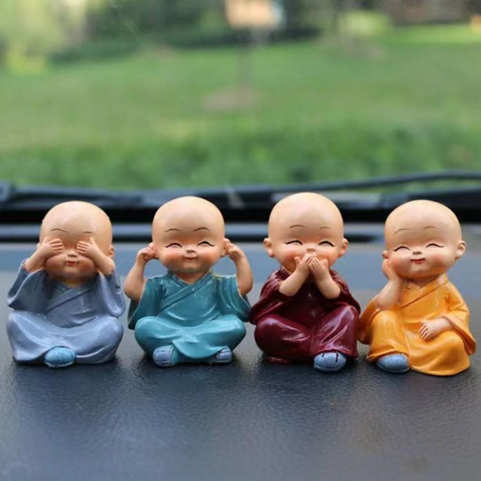 Sani - Pajangan Dashboard Mobil Shaolin Mini Patung Hiasan Biksu Budha