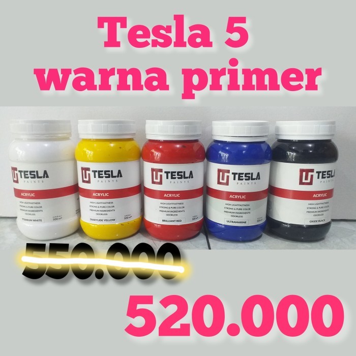 

promo! Tesla Acrylic 500ml 5 warna