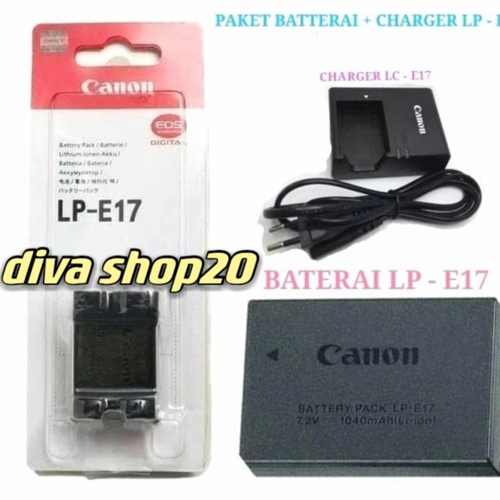 TERBARU paket batre + charger camera Canon eos m3 m5 m6 77D 200D 750D 760D 800
