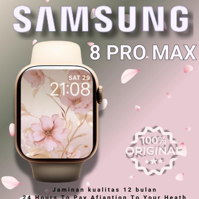 Produk Ready Hot Promo [ 100%Ori ] 2024 Samsung Smartwatch 8 Pro Max Wanita Tahan Air Jam Pintar