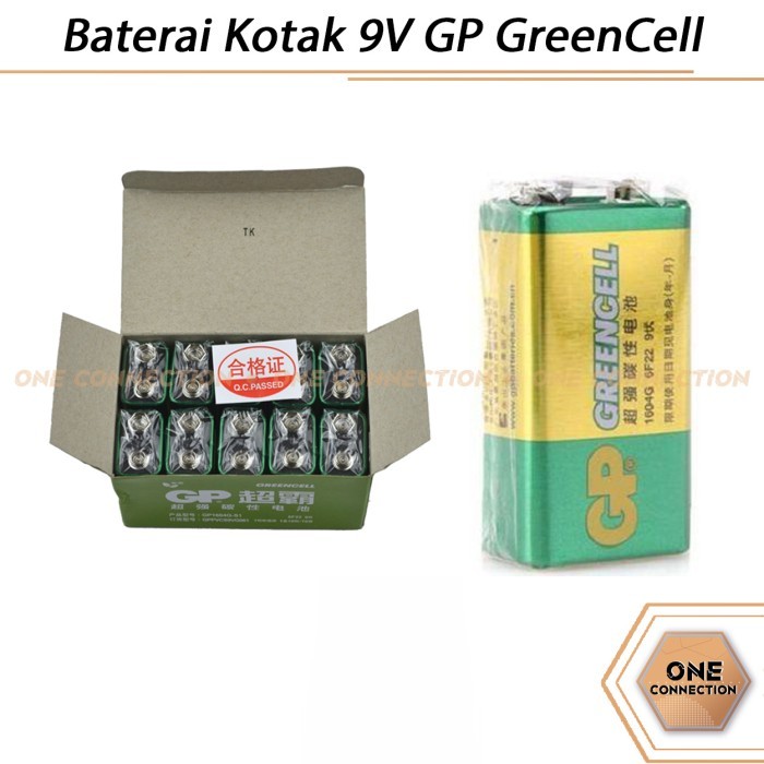 Baterai Kotak 9V Battery GP 9V GreenCell / Green Cell 1604G-S1 6F22