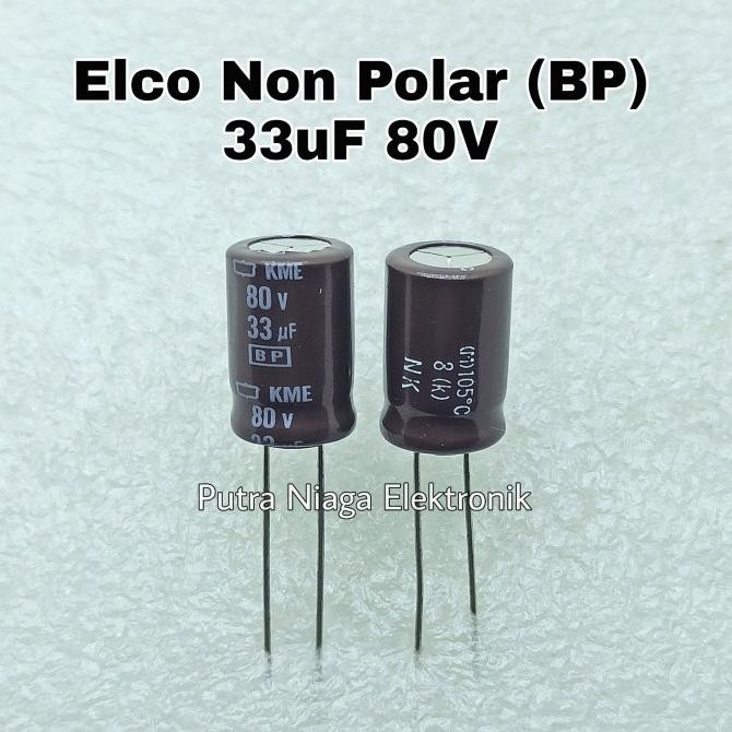 Diskon Elco 33uF 80V Non Polar / BP Kapasitor NonPolar 33 uF 80 Volt putr4n dijamin