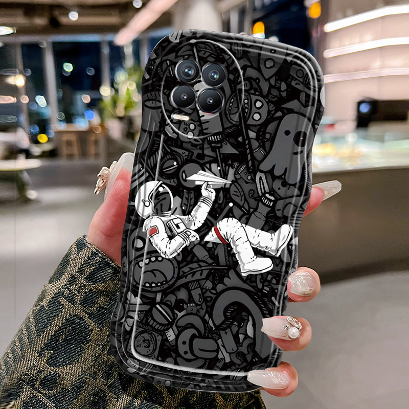 Casing Hp Untuk Realme 8 5G 8s 5G Q3 Q3i V13 5G Narzo 30 5G Case Casing pola Astronot NASA Kasing HP