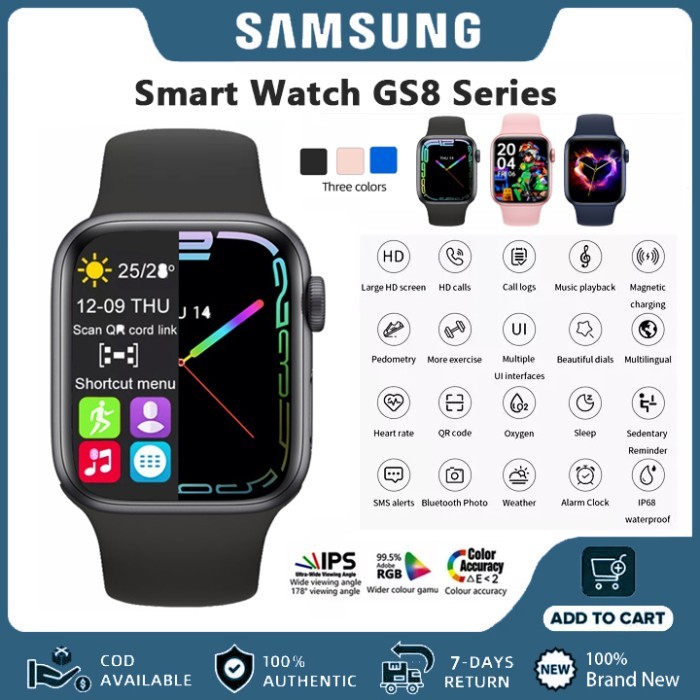 Produk Ready [COD] ORI Samsung Smartwatch Watch 8 Jam Pintar Olahraga Bluetooth Sma