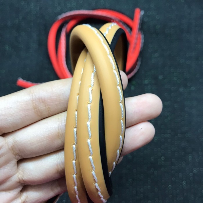 Coba List Karet Helm/Motor/Mobil/Perlengkapan Rumah Tangga 2 Warna Jahit Hsh