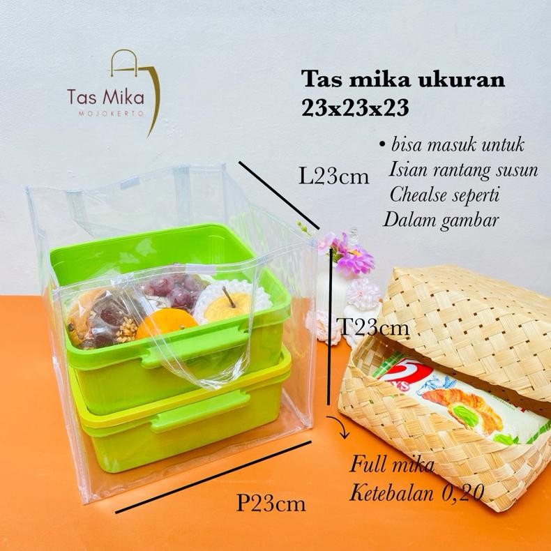 

SD83 1LUSIN Tas Mika Uk 23x23x23 Nasi Box Hajatan Berkat Termurah