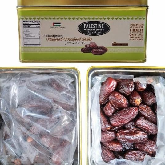 

Kurma Medjool Palestina Jumbo Grade A 1Kg / Kemasan Kaleng