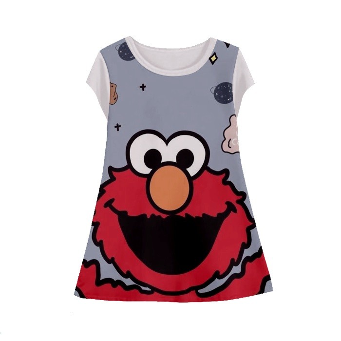 Baju Dress Anak Perempuan Elmo v2 Tunik Anak Wanita Elmo- Umur 1-12 Tahun