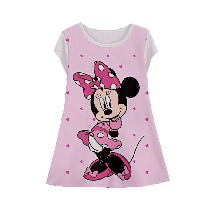 Baju Dress Anak Perempuan Mini Mouse v3 Tunik Anak Wanita MiniMouse-3 Umur 1-12 Tahun