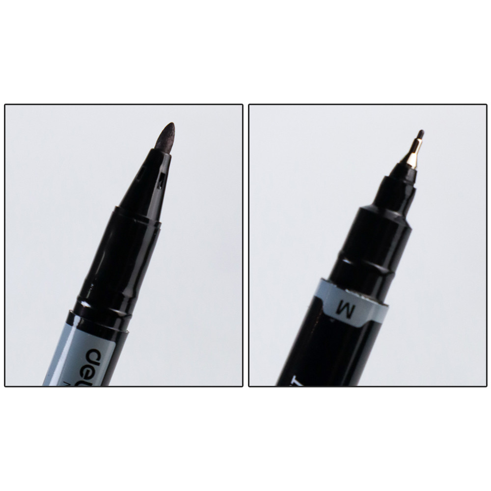 

Deli Pena Permanen Dual Head Tip Marker Pens Waterproof - 6824