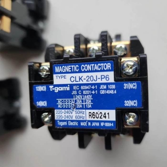 contactor clk-20-j-p6 togami kontaktor clk 20 j p6 original