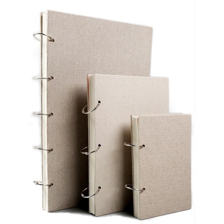 

VIRAL Retro Spiral Sketchbook Linen Hardcover 120 Pages 160GSM Refillable Notebook for Art Drwaing Stationery School Supplies iQ45