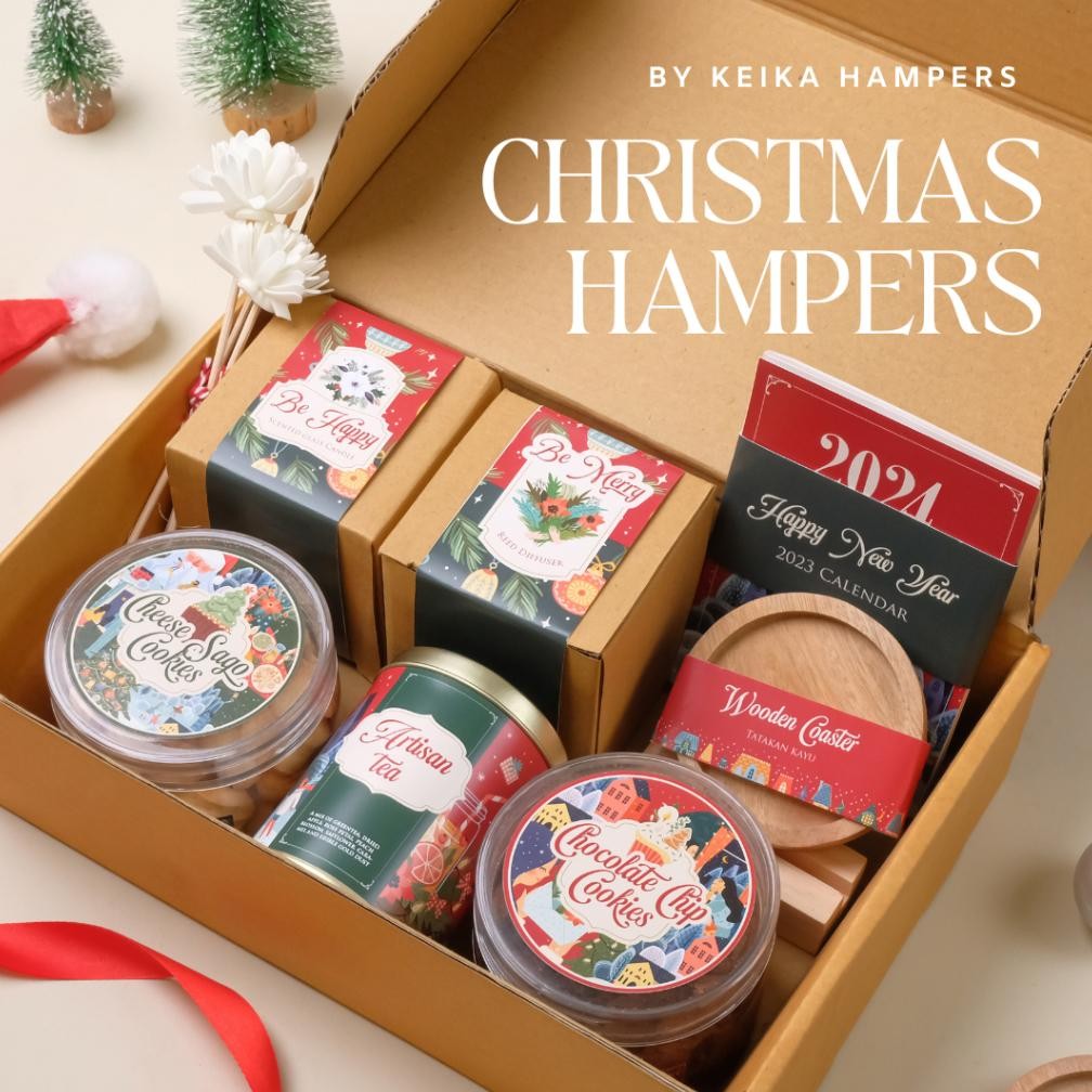 

PROMO Hampers Natal 2023 by Keika | Hampers Christmas Parcel natal kado natal kado christmas Gift Natal Souvenir cookies parcel teh kue kering reed diffuser lilin aromaterapi Kue merah murah nt-137