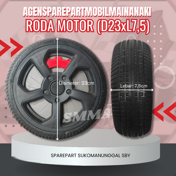 Terlaris Ban Roda Mobil/Motor Mainan Aki Bahan Karet Anak Diameter 23cm x 7.5cm SALE
