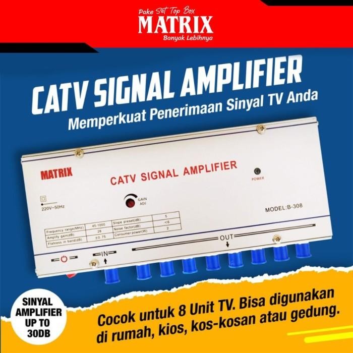 Booster Matrix Catv Signal Amplifier Model B-308 8 Way