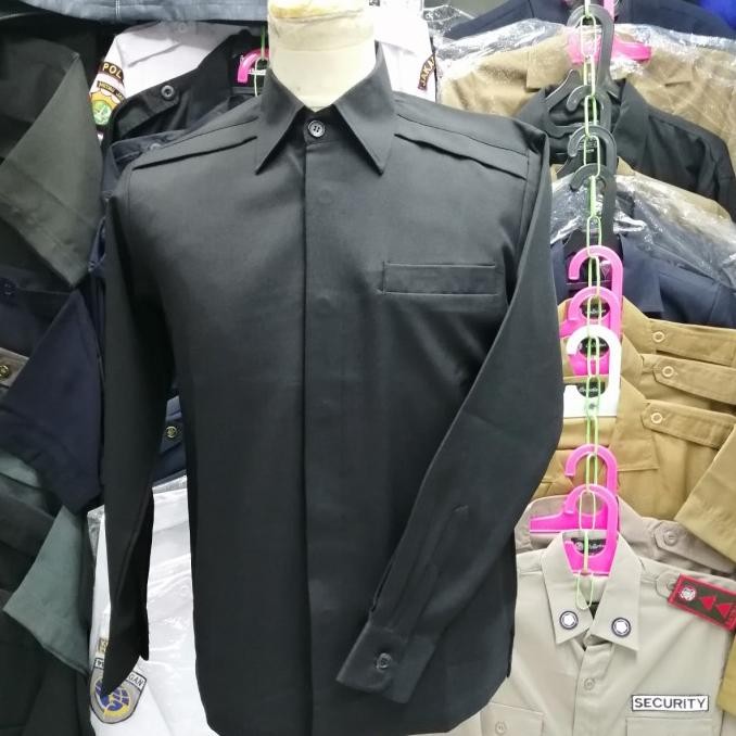 safari paspampres hitam lengan panjang ,