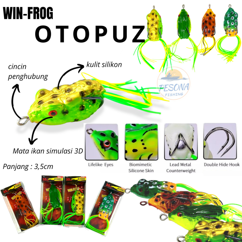 murah umpan tiruan frog lure/casting/kodok otopuz premium