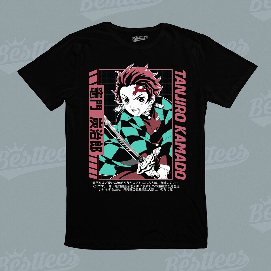 Kaos Anime Pembunuh Iblis Jepang Tanjiro Kamado Pria Dewasa