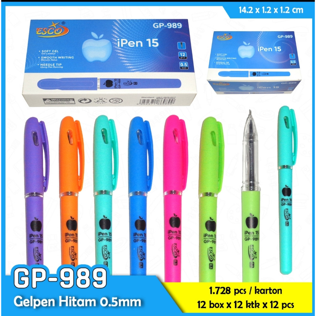 

PULPEN GEL 1 LUSIN ( PACK 12 PCS ) / PEN GEL INSTAPEN CANDY 0.5mm MURAH ( HITAM )