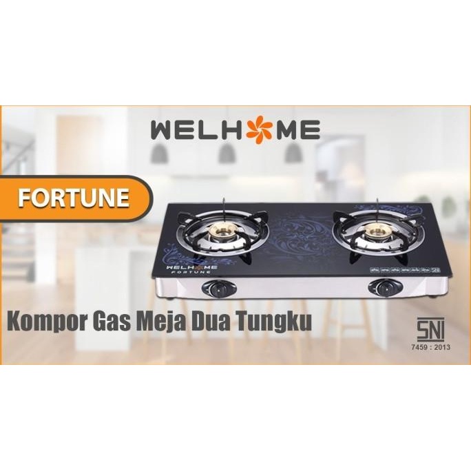 Kompor Gas Welhome Fortune / Kompor Gas 2 Tungku Welhome / Kompor Gas Welhome Kaca Fortune Luthkilla