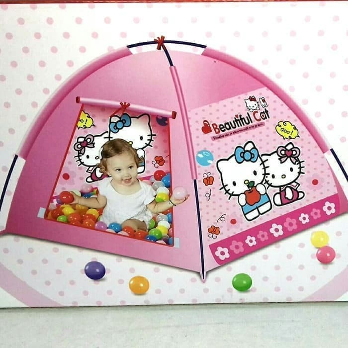 PROMO TENDA MAINAN ANAK CAMPING HELLO KITTY PINK TENDA KEMAH BERMAIN RUMAHAN