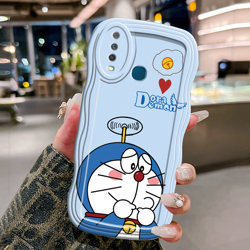 Casing Hp Untuk VIVO Y12 Y12i Y15 Y17 Y3 Y3s 2020 Case gelombang Sisi Softcase Silikon Doraemon Kesi