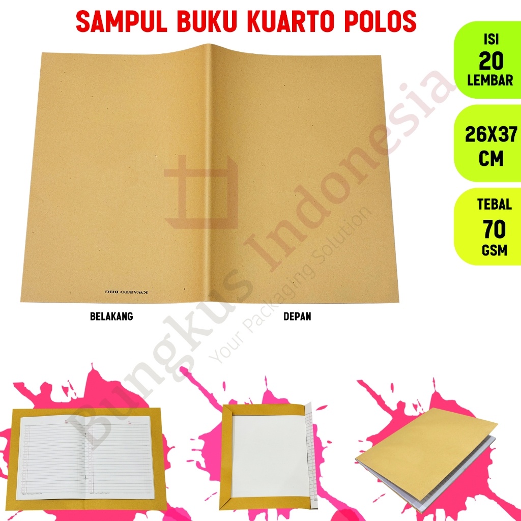 

Sampul Buku Coklat - Kwarto POLOS / Sampul Kuarto POLOS / Cocok untuk Buku Sidu