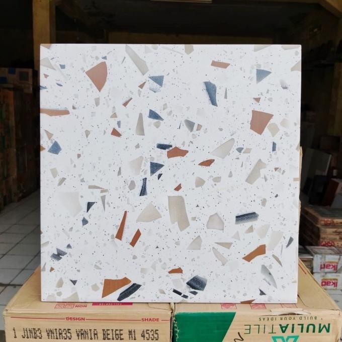 Keramik 40x40 motif terasso (kasar)/ keramik terazo/ terazzo/ teraso kasar/ dinding lantai kamar man