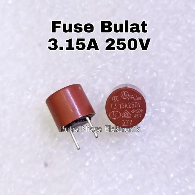 Fuse Bulat 3,15A 250V Sikring Silinder Sekering PCB 3.15A / T3,15A250V putr4n Berkualitas