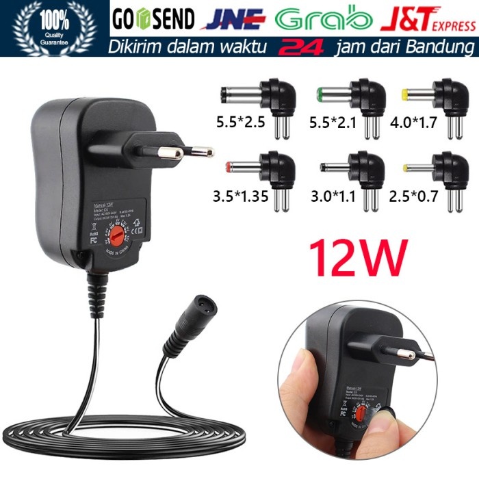 ADAPTOR ADJUSTABLE MULTI JACK 3-12 VOLT DC