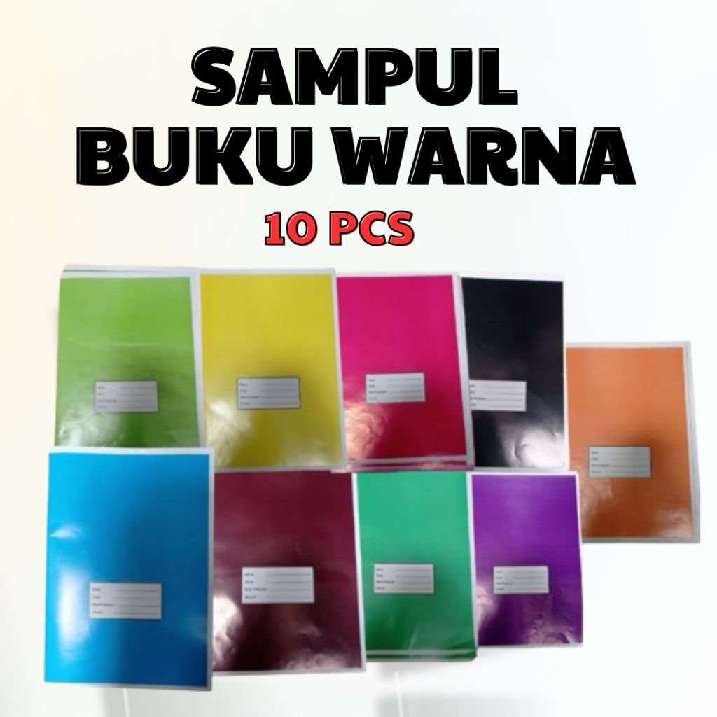 

10 LEMBAR !!! SAMPUL LABEL BERWARNA WARNI UKURAN BUKU BIASA - SAMPUL NAMA SEKOLAH BERWARNA - SAMPUL