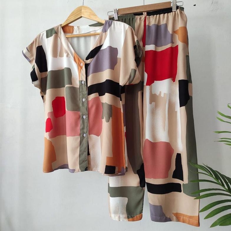 Buruan Piyama Rayon | Piyama Vneck | Piyama Kekinian | Baju Rumahan Grosir