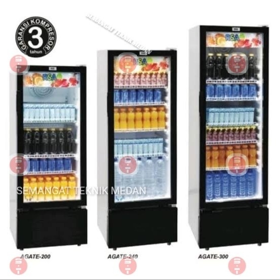 AGATE200 SHOWCASE SHOW CASE KULKAS 4 RAK DISPLAY RSA GEA AGATE 200