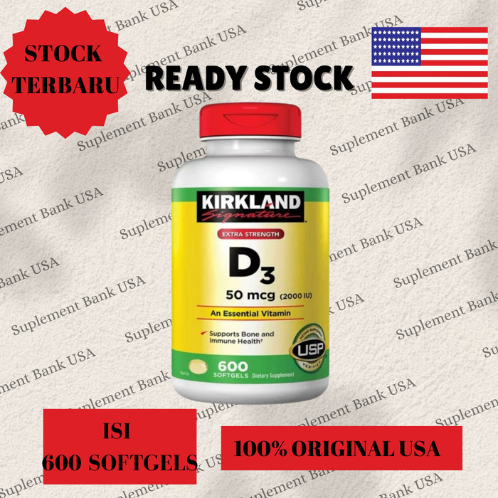 Terlaris Kirkland - Vitamin D3 2000Iu 600Softgels