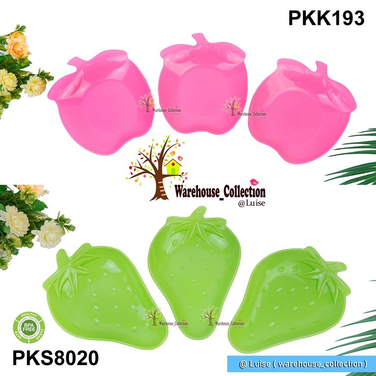 GV686 DAPAT 3 PCS PIRING PLASTIK LUCU / PIRING KUE SNACK / PIRING DESSERT / LEPEK KACANG STOK