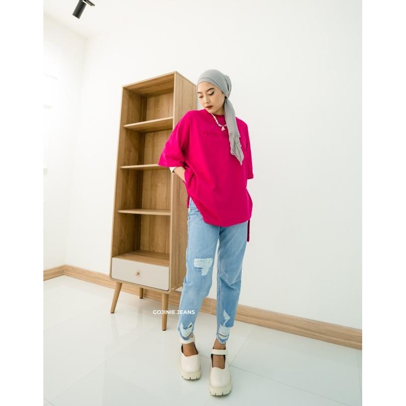 Gojiniejeans - T-Shirt Oversize Embos Fuschia